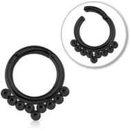 STERILE BLACK PVD COATED SURGICAL STEEL HINGED SEGMENT RING