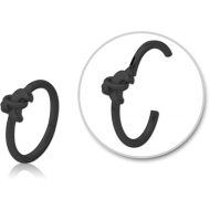 STERILE BLACK PVD COATED SURGICAL STEEL HINGED SEPTUM RING - ANNULAR ECLIPSE AND STAR