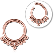 STERILE ROSE GOLD PVD COATED SURGICAL STEEL HINGED SEGMENT RING PIERCING