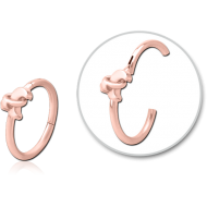 STERILE ROSE GOLD PVD COATED SURGICAL STEEL HINGED SEPTUM RING - ANNULAR ECLIPSE AND STAR PIERCING