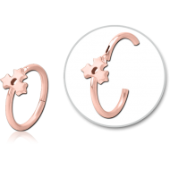 STERILE ROSE GOLD PVD COATED SURGICAL STEEL HINGED SEPTUM RING - TRIPLE STAR PIERCING