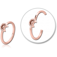 STERILE ROSE GOLD PVD COATED SURGICAL STEEL HINGED SEPTUM RING - CRESCENT PIERCING