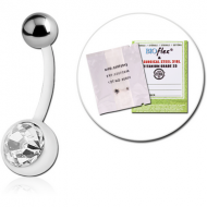 STERILE BIOFLEX JEWELED NAVEL BANANA WITH STEEL BALL PIERCING