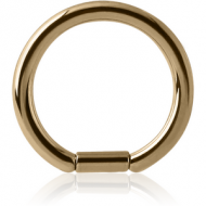 ZIRCON GOLD PVD COATED SURGICAL STEEL BAR CLOSURE RING