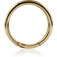 ZIRCON GOLD PVD COATED SURGICAL STEEL SMOOTH SEGMENT RING PIERCING
