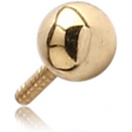ZIRCON GOLD PVD COATED SURGICAL STEEL PUSH FIT BALL FOR BIOFLEX INTERNAL LABRET PIERCING