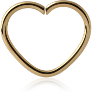 ZIRCON GOLD PVD COATED SURGICAL STEEL OPEN HEART SEAMLESS RING