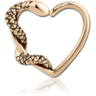 ZIRCON GOLD PVD COATED SURGICAL STEEL OPEN HEART SEAMLESS RING