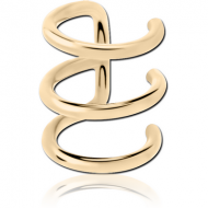 ZIRCON GOLD PVD COATED SURGICAL STEEL ILLUSION EAR CUFF