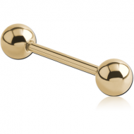 ZIRCON GOLD PVD COATED SURGICAL STEEL INTERNALLY THREADED BARBELL