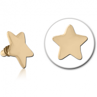 ZIRCON GOLD PVD COATED SURGICAL STEEL STAR FOR 1.2MM INTERNALLY THREADED PINS PIERCING