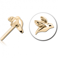 ZIRCON GOLD PVD COATED SURGICAL STEEL THREADLESS ATTACHMENT - BIRD