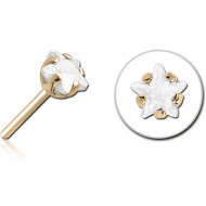 ZIRCON GOLD PVD COATED SURGICAL STEEL JEWELLED THREADLESS ATTACHMENT - STAR