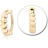 ZIRCON GOLD PVD COATED SURGICAL STEEL LIP CLCKER RING