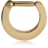 ZIRCON GOLD PVD COATED SURGICAL STEEL HINGED SEPTUM CLICKER