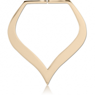 ZIRCON GOLD PVD COATED SURGICAL STEEL HOOP EARRINGS FOR TUNNEL PIERCING