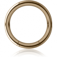 ZIRCON GOLD TITANIUM SMOOTH SEGMENT RING PIERCING