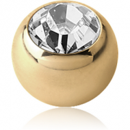 ZIRCON GOLD PVD COATED TITANIUM OPTIMA CRYSTAL JEWELLED BALL