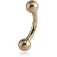 ZIRCON GOLD PVD COATED TITANIUM CURVED MICRO BARBELL PIERCING