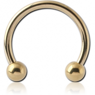 ZIRCON GOLD PVD COATED TITANIUM MICRO CIRCULAR BARBELL