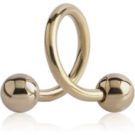 ZIRCON GOLD PVD COATED TITANIUM MICRO BODY SPIRAL PIERCING
