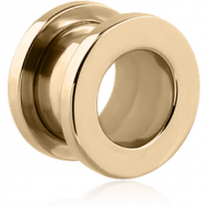 ZIRCON GOLD PVD COATED STAINLESS STEEL THREADED TUNNEL PIERCING